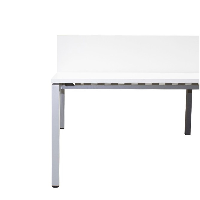 Mesa multipuestos 4 puestos melamina blanca con separadores