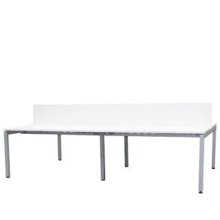 Mesa multipuestos 4 puestos melamina blanca con separadores