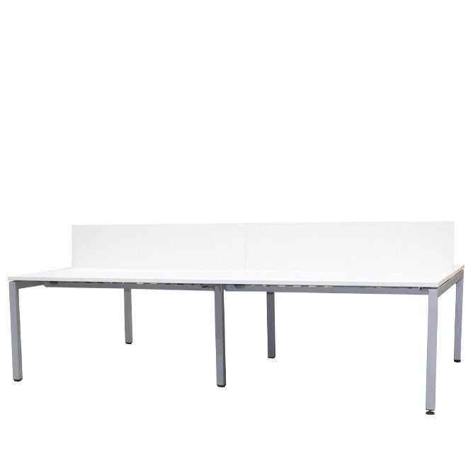 Mesa multipuestos 4 puestos melamina blanca con separadores