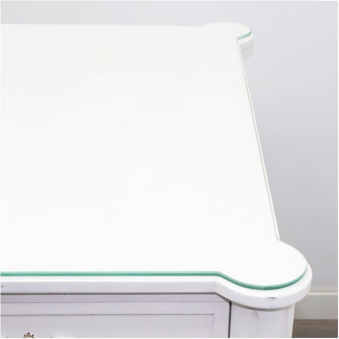 Mesa escritorio de madera lacada blanca