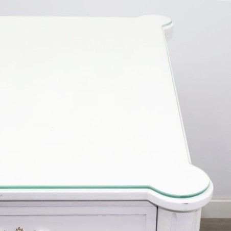 Mesa escritorio de madera lacada blanca