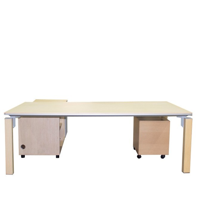 Mesa de dirección con armario pedestal y cajonera de 220cm