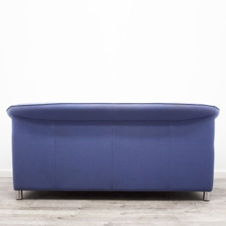 Sofá de espera 2 plazas azul jaspeado patas metálicas de 166cm