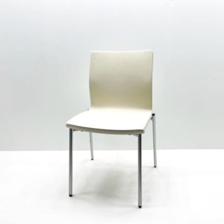Silla confidente napel blanco 4 patas estructura gris 2
