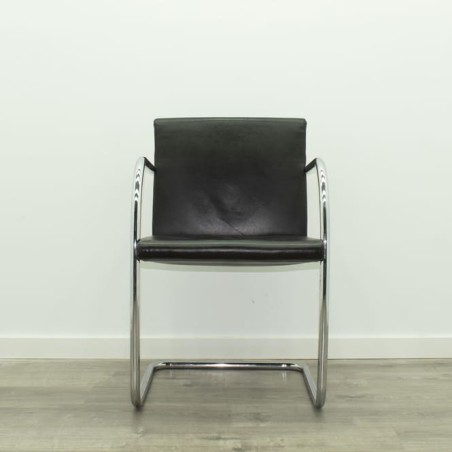 Silla confidente napel negro base patín cromado