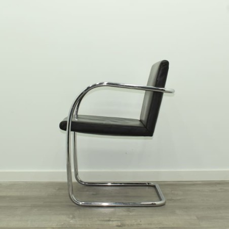 Silla confidente napel negro base patín cromado