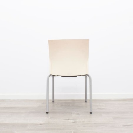 Silla colectividad Steelcase asiento morado respaldo blanco sin brazos