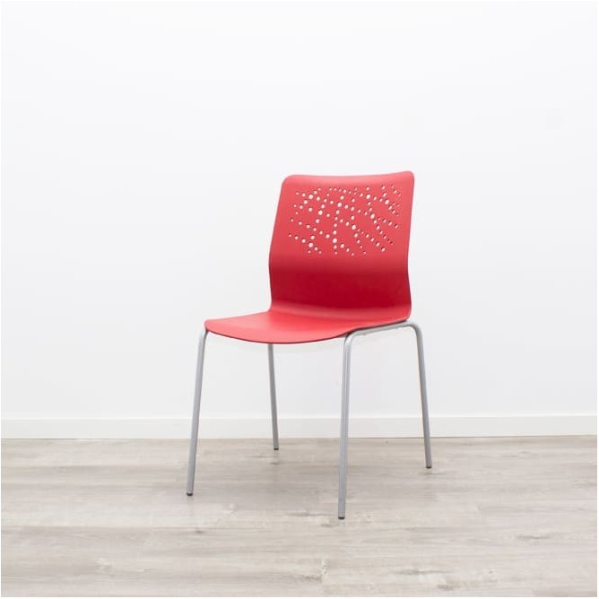 Silla colectividad ACTIU polipropileno rojo sin brazos