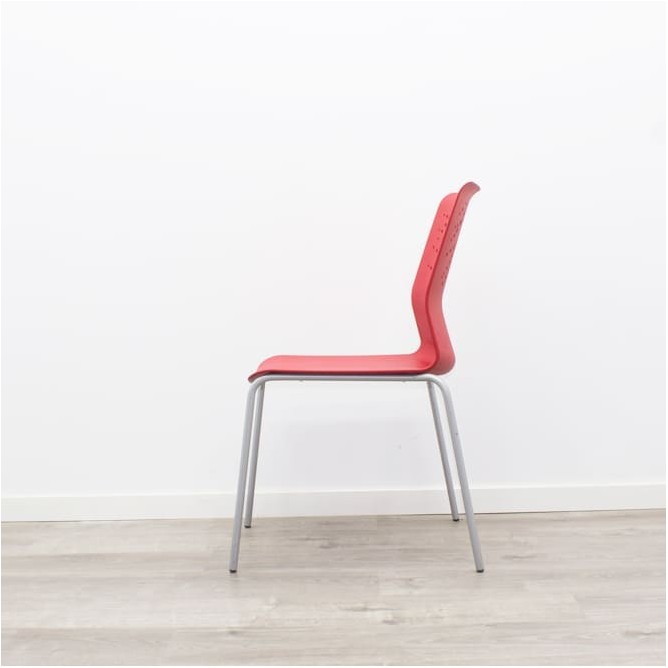 Silla colectividad ACTIU polipropileno rojo sin brazos