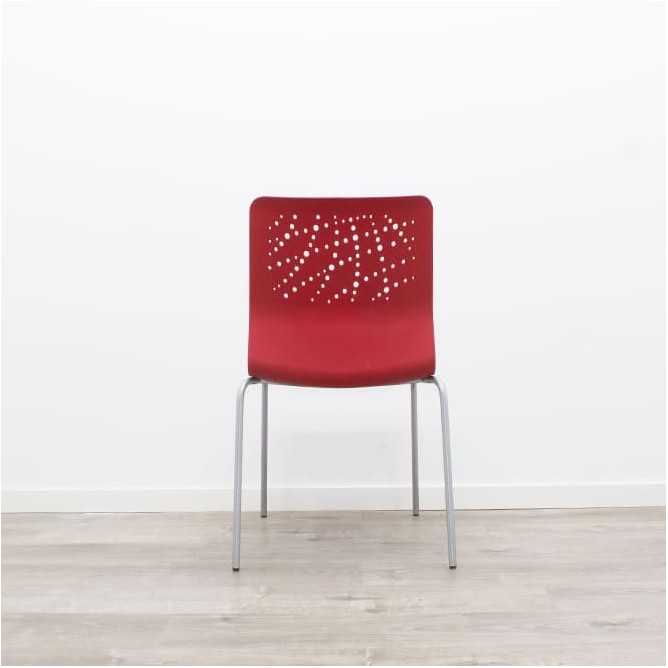 Silla colectividad ACTIU polipropileno rojo sin brazos
