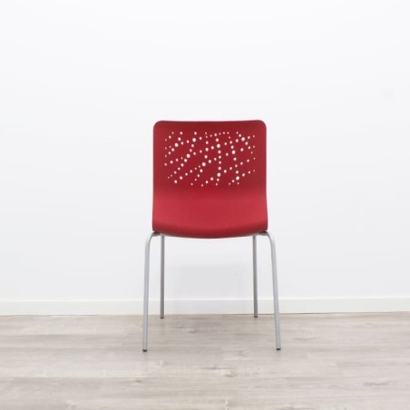 Silla colectividad ACTIU polipropileno rojo sin brazos