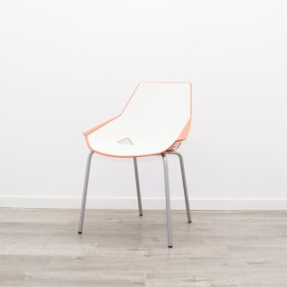 Silla confidente  ACTIU en naranja y blanco