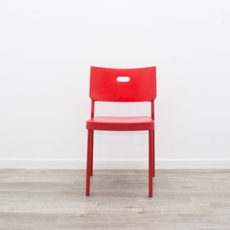 Silla colectividad roja sin brazos