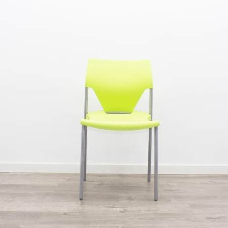Silla colectividad verde fluor sin brazos