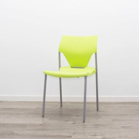 Silla colectividad verde fluor sin brazos