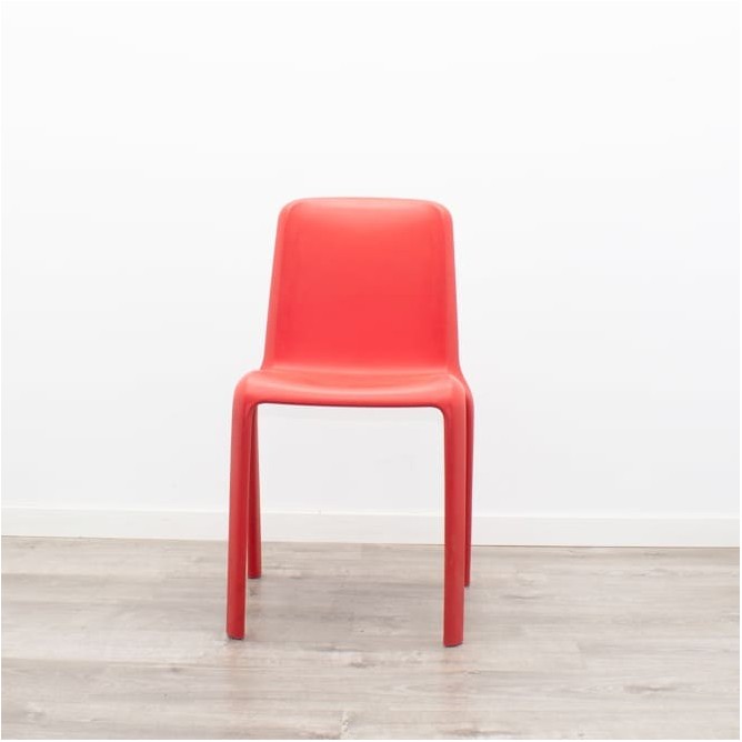 Silla colectividad Polipropileno rojo sin brazos