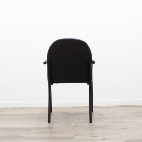 Silla confidente tapizado napel negro estructura aluminio negra