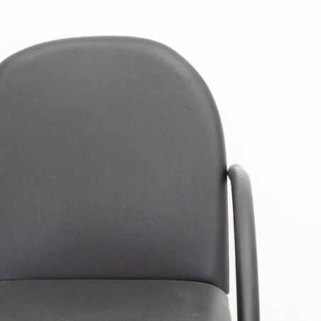 Silla confidente tapizado napel negro estructura aluminio negra