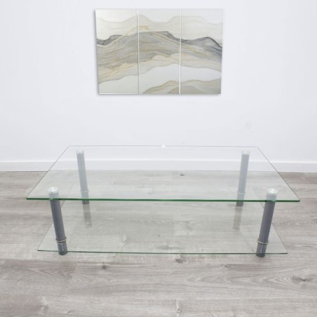 Mesa de centro de cristal 