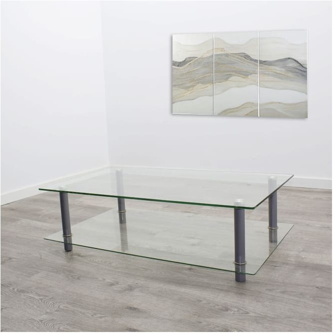 Mesa de centro de cristal 