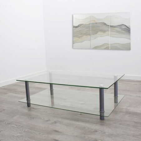 Mesa de centro de cristal 
