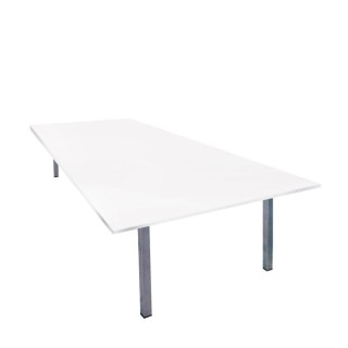 Mesa de dirección blanca con patas metálicas