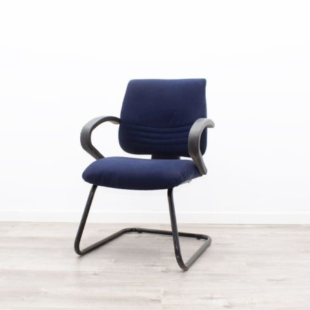 Silla confidente azul marino base patín