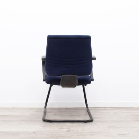 Silla confidente azul marino base patín