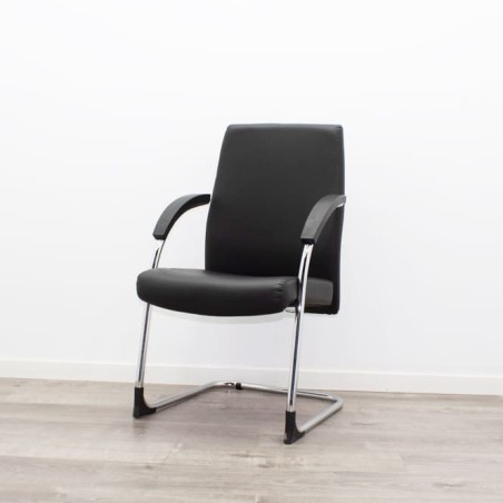 Silla confidente napel negro base patín
