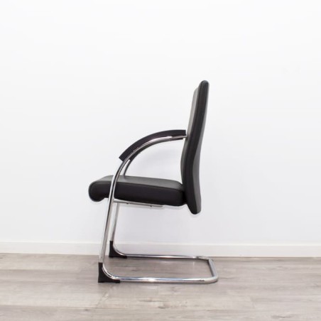 Silla confidente napel negro base patín