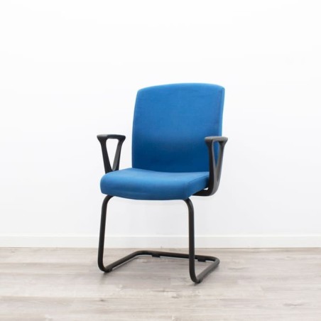 Silla confidente azul o gris base patín