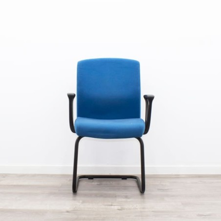 Silla confidente azul o gris base patín