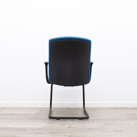Silla confidente azul o gris base patín