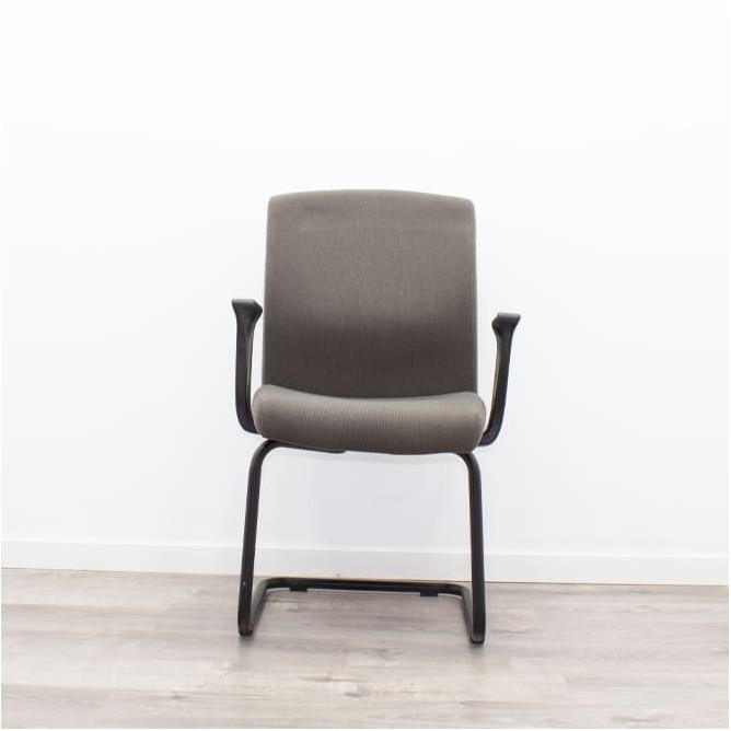 Silla confidente azul o gris base patín