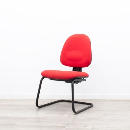 Silla confidente roja sin brazos