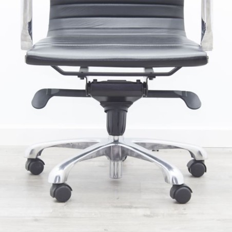 Silla operativa piel negro brazos fijos