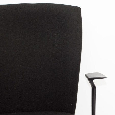Silla operativa negra brazos fijos basculante
