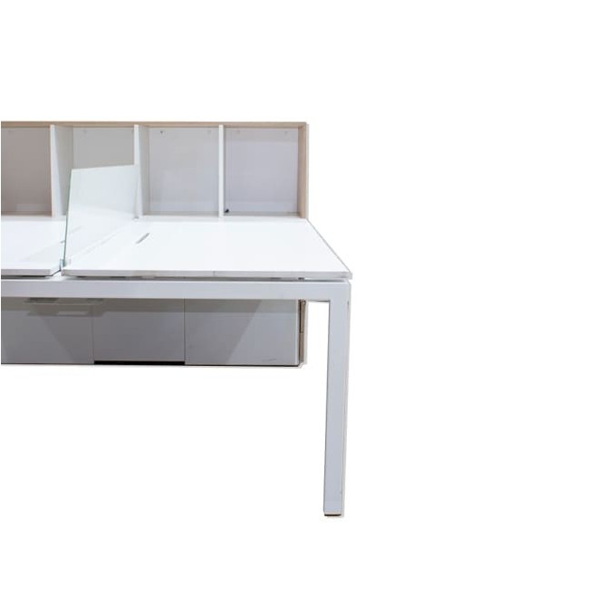 Bench de 2 o 4 puestos con mueble en roble y blanco