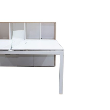 Bench de 2 o 4 puestos con mueble en roble y blanco