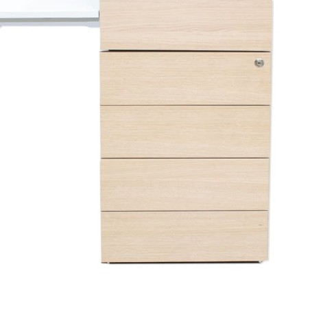 Bench de 2 o 4 puestos con mueble en roble y blanco