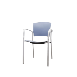 Silla colectividad ENEA azul con brazos estructura gris