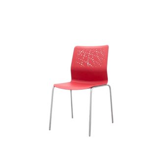 Silla colectividad ACTIU polipropileno rojo sin brazos