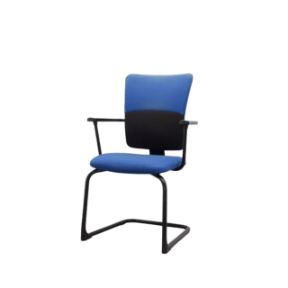 Silla confidente bicolor con base patín y brazos