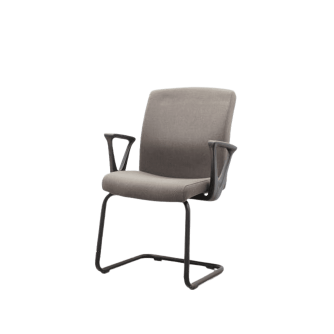 Silla confidente gris o azul base patín con brazos - Mercaoficina