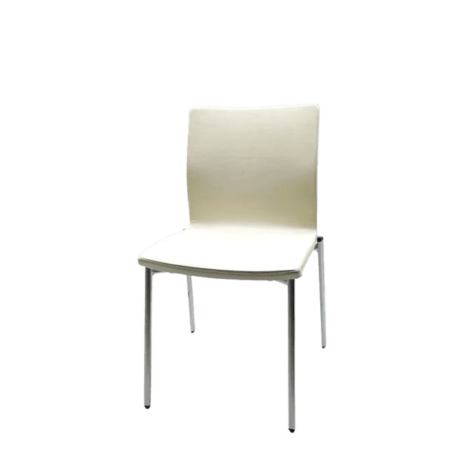 Silla confidente napel blanco 4 patas estructura gris