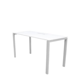 Mesa Operativa tapa melamina blanca con estructura metálica