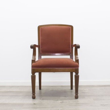Sillón fijo de madera nogal claro
