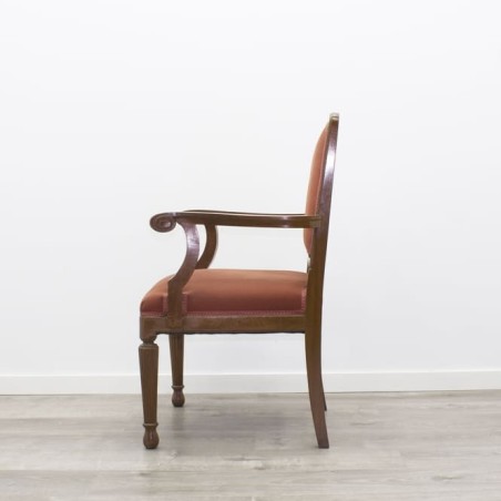 Sillón fijo de madera nogal claro