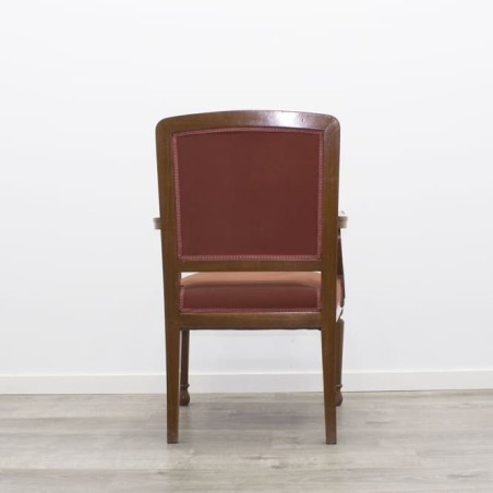 Sillón fijo de madera nogal claro