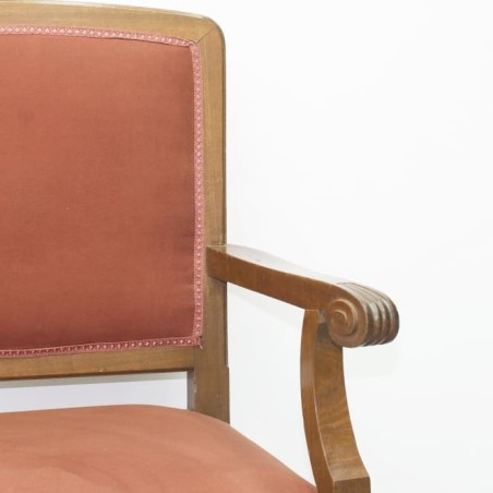 Sillón fijo de madera nogal claro